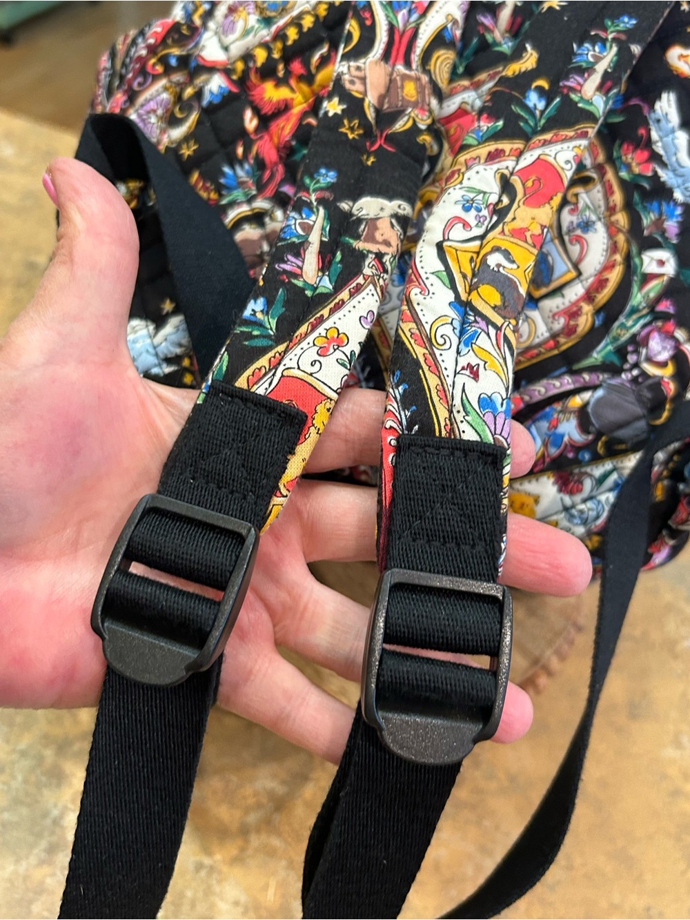 Vera Bradley Harry Potter “Friends at Hogwarts” Black Quilted Backpack - Picture 5 of 14